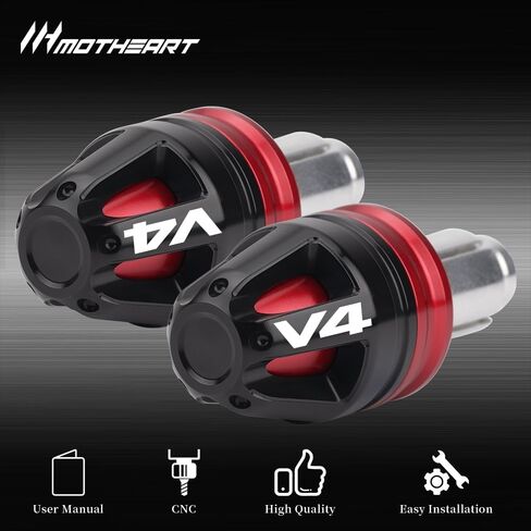 قبعات نهاية مقود الدراجات النارية لـ Multistrada V4/V4S/V4 Rally Divel V4 Streetfighter V4S/V4 Panigale V4/V4S/V4R Superleggera V4 7/8 "أشرطة 17 مم قطرها (أحمر) in Kuwait