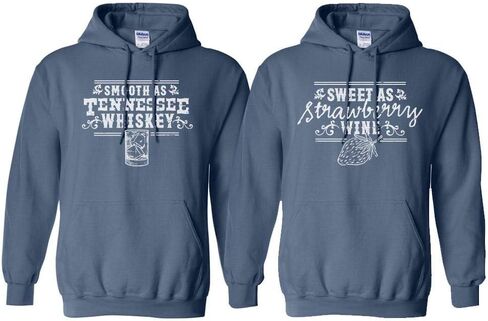 Whiskey and Wine Country Couples His & Hers Duo Matching Hoodie Sweatshirt Unisex in Saudi Arabia