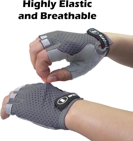 Kids Fingerless Bike Gloves - Non Slip Boys-Girls Half Finger Gloves for Cycling Camping Bike Accessories in Kuwait