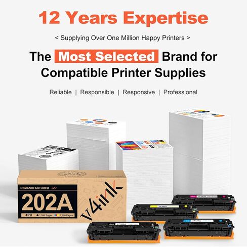 v4ink 202X CF500X Black Toner Cartridge Remanufactured Replacement for HP 202X CF500X 202A CF500A High Yield Toner use for HP Pro MFP M281fdw M281cdw M281dw M254dw M254nw M280nw Printer, 2 Packs in Saudi Arabia