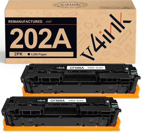 v4ink 202X CF500X Black Toner Cartridge Remanufactured Replacement for HP 202X CF500X 202A CF500A High Yield Toner use for HP Pro MFP M281fdw M281cdw M281dw M254dw M254nw M280nw Printer, 2 Packs in Saudi Arabia