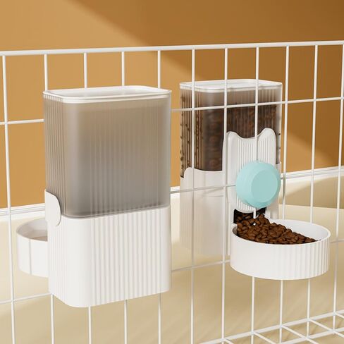 Hanging Cage Automatic Food Water Dispenser, Detachable Auto Gravity 1L Self-Feeding Feeder and Waterer Set, Crate Auto Feeder Dish for Puppy Cats Ferret Bunny Guinea Pig Small Pets in Saudi Arabia