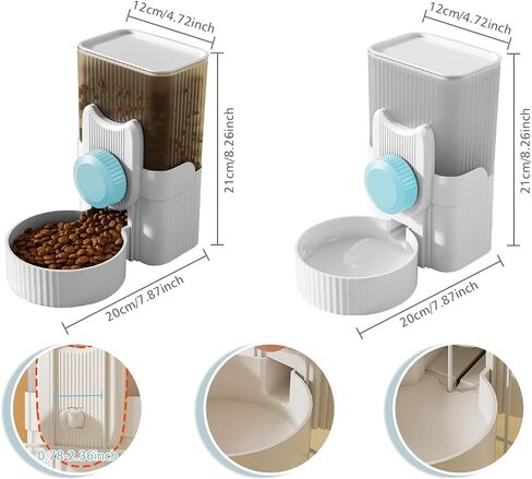 Hanging Cage Automatic Food Water Dispenser, Detachable Auto Gravity 1L Self-Feeding Feeder and Waterer Set, Crate Auto Feeder Dish for Puppy Cats Ferret Bunny Guinea Pig Small Pets in Saudi Arabia