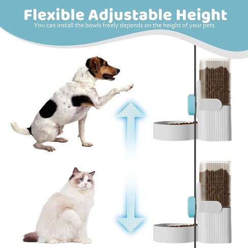 Hanging Cage Automatic Food Water Dispenser, Detachable Auto Gravity 1L Self-Feeding Feeder and Waterer Set, Crate Auto Feeder Dish for Puppy Cats Ferret Bunny Guinea Pig Small Pets in Saudi Arabia