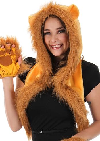 elope Furry Lion Costume Hood - Soft-Sculpted Ears with Faux Fur Trim, One Size Fits Most in Saudi Arabia