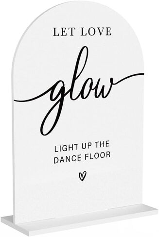 Acrylic Wedding Sign Let Love Glow Sign for Wedding Wedding Signs for Ceremony Modern Calligraphy Arch Acrylic Table Top Sign for Wedding Reception and Event Party Table(white） in Saudi Arabia