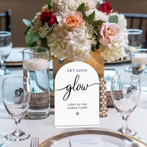 Acrylic Wedding Sign Let Love Glow Sign for Wedding Wedding Signs for Ceremony Modern Calligraphy Arch Acrylic Table Top Sign for Wedding Reception and Event Party Table(white） in Saudi Arabia