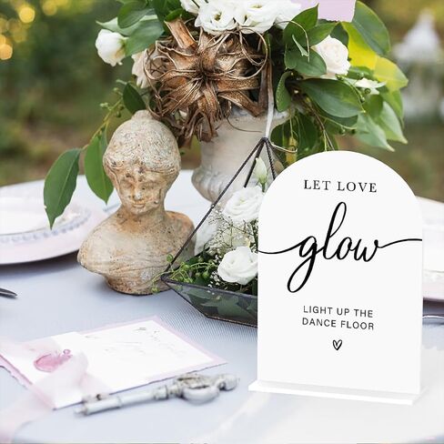 Acrylic Wedding Sign Let Love Glow Sign for Wedding Wedding Signs for Ceremony Modern Calligraphy Arch Acrylic Table Top Sign for Wedding Reception and Event Party Table(white） in Saudi Arabia