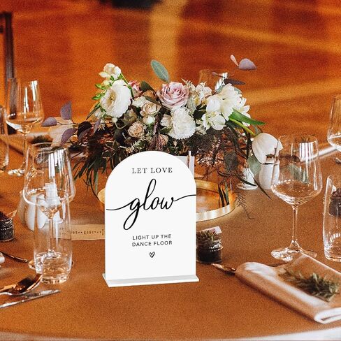 Acrylic Wedding Sign Let Love Glow Sign for Wedding Wedding Signs for Ceremony Modern Calligraphy Arch Acrylic Table Top Sign for Wedding Reception and Event Party Table(white） in Saudi Arabia