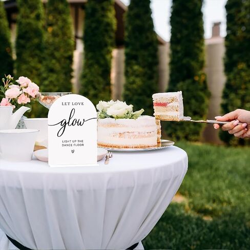Acrylic Wedding Sign Let Love Glow Sign for Wedding Wedding Signs for Ceremony Modern Calligraphy Arch Acrylic Table Top Sign for Wedding Reception and Event Party Table(white） in Saudi Arabia