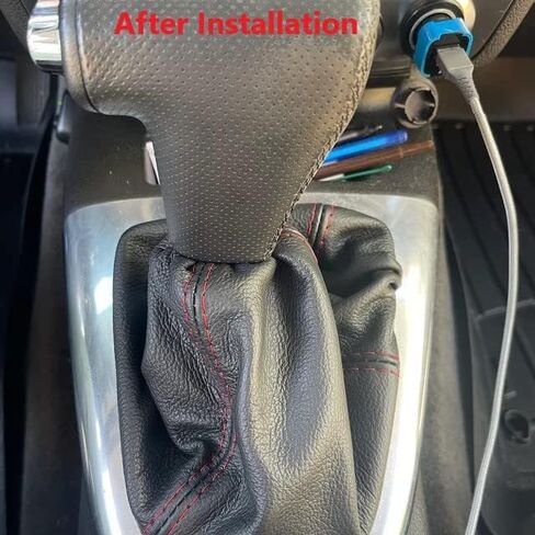 The Custom Stitch Replacement Genuine Italian Real Leather Shift Boot Cover Skin For 2004 2005 2006 Pontiac GTO Tailor Made - not Universal (Made In USA) (Red Stitch) in Saudi Arabia