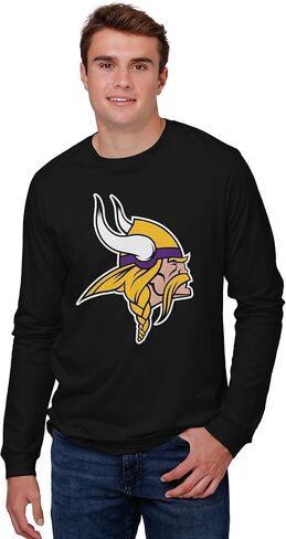 FOCO Men's NFL Team Black Primary Logo Long Sleeve T-Shirt in Kuwait