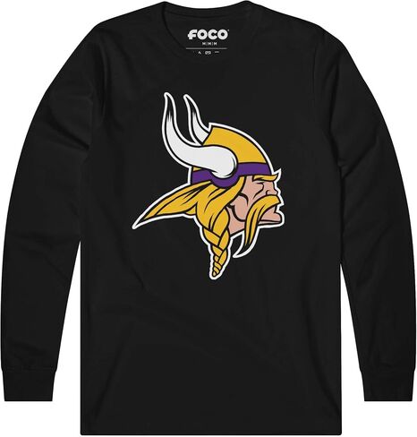 FOCO Men's NFL Team Black Primary Logo Long Sleeve T-Shirt in Kuwait