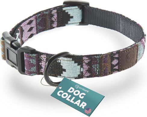 Embark Urban Dog Collar - طوق كلب أنيق ومتين من النايلون للكلاب الكبيرة والكلاب الصغيرة والكلاب المتوسطة. طوق مريح للحيوانات الأليفة مزود بإبزيم قوي لأي سلالة بحجم (أزرق سماوي، كبير) in Saudi Arabia