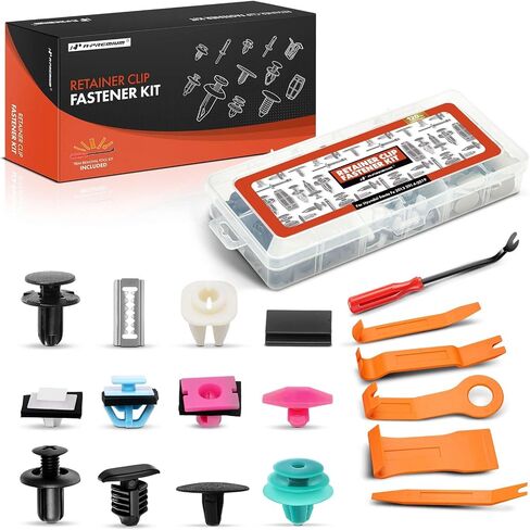 A-Premium 120PCS (12-Type) Car Retainer Clips Kit Compatible with Hyundai Santa Fe 2013-2019 Fender Bumper Roof Pillar Door Panels Auto Push Pin Plastic Rivet Fastener Replacement Set, w/Removal Tool in Saudi Arabia