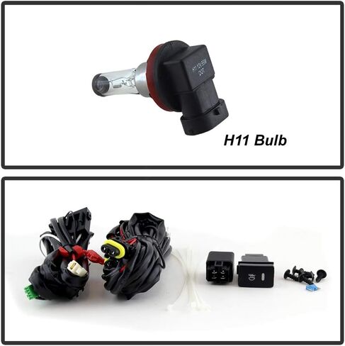 ACANII - For 2014-2015 Honda Civic Coupe 2Dr Fog Lights Bumper Lamps w/Switch+Bulbs Assembly Driver & Passenger Side in Saudi Arabia