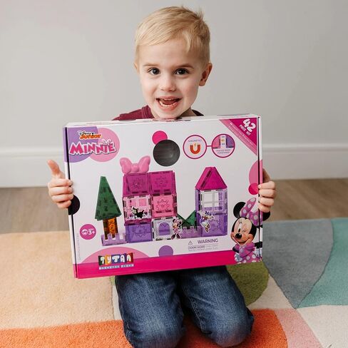 Tytan Tiles مرخص رسميًا من Disney Junior Minnie Mouse Magnetic Building Set 42 قطعة ، ومصنفات تعليمية قوية/Steam ، واللعب الهندسي الإبداعي ، والتعرف على النمط ، والأعمار 3+ in Kuwait
