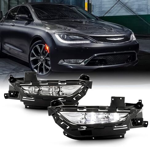AKKON - Fit 2015-2016 Chrysler 200 15-16 OE Style [Full LED] Fog Lights Lamp Set Front Bumper w/Universal Switch in Saudi Arabia