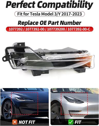 LED LED LIGHT LIGHT LIGHT LIGHT LIGHT LIGHT FIT FOR 2017 2018 2019 2020 2021 2022 2023 Tesla Model 3/2020-2023 Tesla Model Y (جانب الركاب/اليمين) in Saudi Arabia