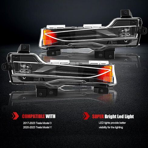 LED LED LIGHT LIGHT LIGHT LIGHT LIGHT LIGHT FIT FOR 2017 2018 2019 2020 2021 2022 2023 Tesla Model 3/2020-2023 Tesla Model Y (جانب الركاب/اليمين) in Saudi Arabia