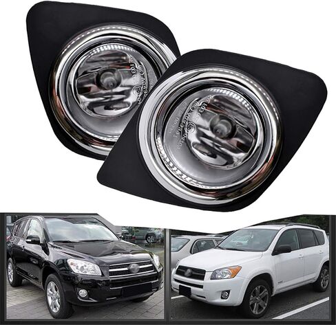 مصابيح الضباب Munirater مصابيح القيادة+التبديل+H11 لمبات استبدال Rav 4 2009-2012 Clear Clear Fog Light Assembly in Saudi Arabia