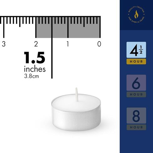 Lerner Tealight Candles, 50 Count| 4.5 Hours Long-Burning White Tea Light Candles| Non-Toxic, Smokeless & Soot-Free Tea Light Warmer Candles | Unscented Party, Décor, Shabbat Tea Candles in Saudi Arabia