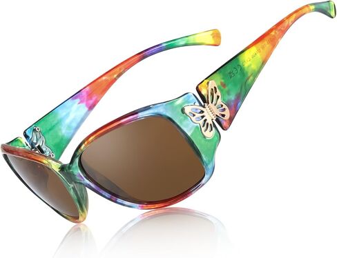 IGnaef Polarized Sunglasses for Women, Ladies Trendy Butterfly Decoration Driving Shades UV Protection IF2301 in Saudi Arabia