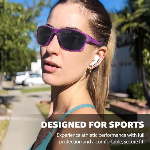 TJUTR Polarized Running Sunglasses for Women & Men, Wrap Around Sun Glasses with UV400 Protection for Sports TS8150 in Kuwait