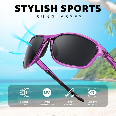TJUTR Polarized Running Sunglasses for Women & Men, Wrap Around Sun Glasses with UV400 Protection for Sports TS8150 in Kuwait