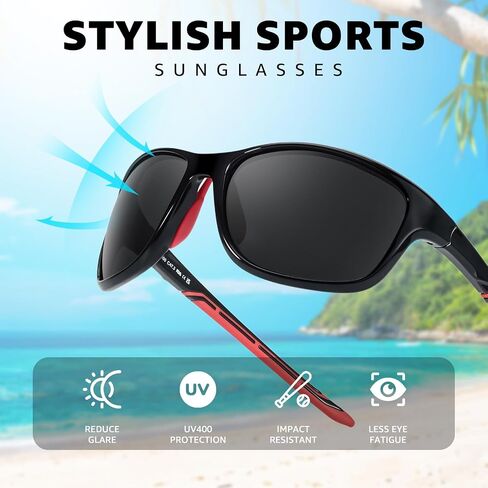 TJUTR Polarized Running Sunglasses for Women & Men, Wrap Around Sun Glasses with UV400 Protection for Sports TS8150 in Kuwait