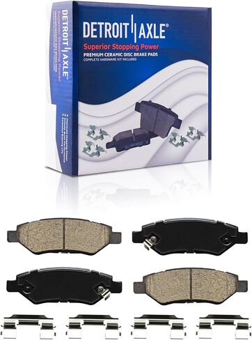 Detroit Axle - Brake Kit for 2010-2016 Cadillac SRX, 2011 Saab 9-4X Drilled & Slotted Brake Rotors and Ceramic Brakes Pads 2012 2013 2014 2015 Front and Rear Replacement in Saudi Arabia