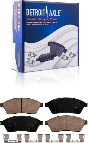 Detroit Axle - Brake Kit for 2010-2016 Cadillac SRX, 2011 Saab 9-4X Drilled & Slotted Brake Rotors and Ceramic Brakes Pads 2012 2013 2014 2015 Front and Rear Replacement in Saudi Arabia