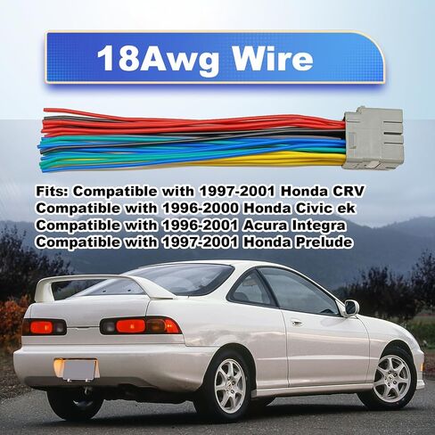 Door Connector Pigtail Wire Harness Front Driver Or Passenger Only Compatible with Honda Civic EK CRV Prelude Acura in Saudi Arabia