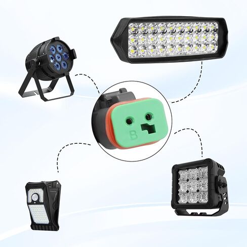 XMSJSIY 2 Pin DT Connectors Waterproof 2 Wire Connector Automotive Electrical DT Connector Male Wiring Harness 2 Pin Pigtail Cable with Heat Shrink Tubing for Car LED Work Light-5 Kits (Female) in Saudi Arabia