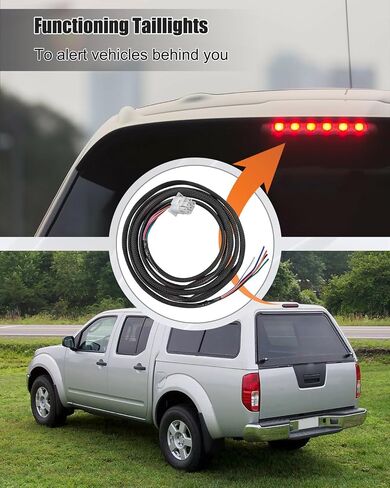 6 Pin Wiring Harness for Tail 3rd Brake Light Auxiliary Trailer Lights Dome Interior, 6-Wire Adapter Connector Fit for Leer Truck Camper Topper with TAG Fuse Box in Saudi Arabia
