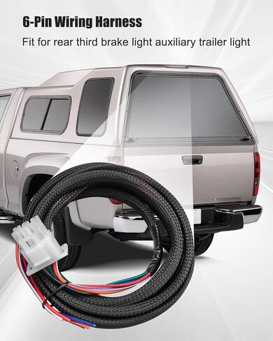 6 Pin Wiring Harness for Tail 3rd Brake Light Auxiliary Trailer Lights Dome Interior, 6-Wire Adapter Connector Fit for Leer Truck Camper Topper with TAG Fuse Box in Saudi Arabia