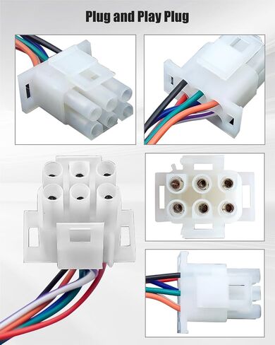 6 Pin Wiring Harness for Tail 3rd Brake Light Auxiliary Trailer Lights Dome Interior, 6-Wire Adapter Connector Fit for Leer Truck Camper Topper with TAG Fuse Box in Saudi Arabia