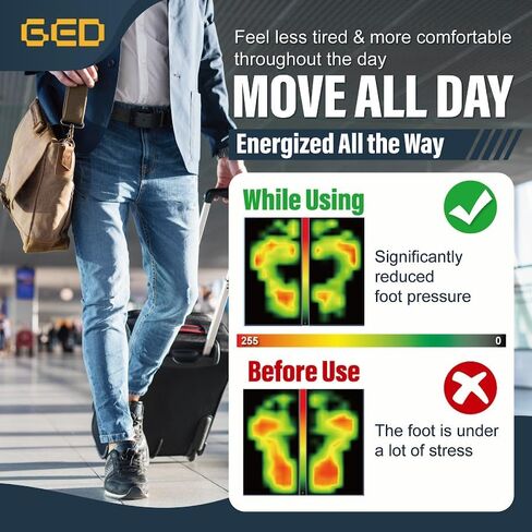 GED Work Comfort Insoles for Men – Breathable Soft Inserts for All-Day Standing, Plantar Fasciitis Relief, Arch Support, Shock Absorption, Anti-Fatigue – Orthotic Inserts (US 8–13) in Kuwait
