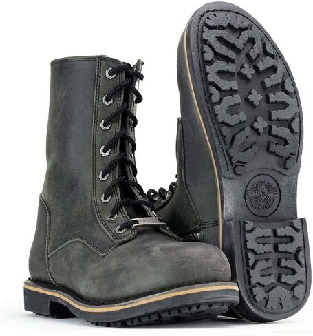 Milwaukee Leather MBM9065 Men's Black Lace-Up Boots-9 Boots-9 in Saudi Arabia