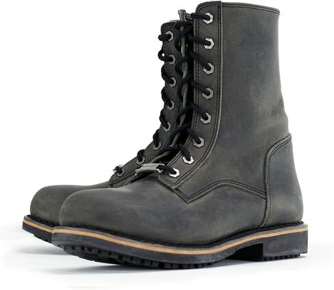 Milwaukee Leather MBM9065 Men's Black Lace-Up Boots-9 Boots-9 in Saudi Arabia