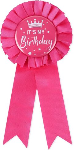 It’s My Birthday Brooch Pin, Satin Happy Birthday Ribbon Badge Button Ideal Themed Party Decorations Awards & Celebrations Supplies for Women and Men(Pink) in Saudi Arabia