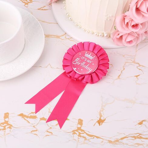 It’s My Birthday Brooch Pin, Satin Happy Birthday Ribbon Badge Button Ideal Themed Party Decorations Awards & Celebrations Supplies for Women and Men(Pink) in Saudi Arabia