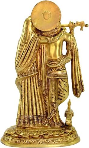 Esplanade Brass Radha Krishna Murti Idol تمثال تمثال - 12 بوصة | بوخا الأصنام | ديكور المنزل in Saudi Arabia
