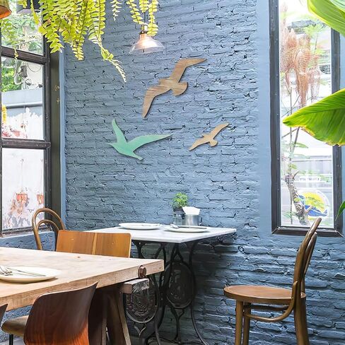 Cabilock Seagull Wall Hanging Decoration ، 3pcs Decor Wood Nautical Wall Decor in Saudi Arabia