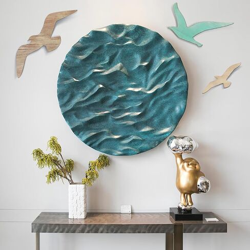 Cabilock Seagull Wall Hanging Decoration ، 3pcs Decor Wood Nautical Wall Decor in Saudi Arabia