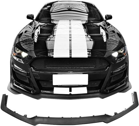 Ikon Motorsports ، Lip الأمامي المتوافق مع 2018-2023 Ford Mustang ، GT500 Style Black Primer Front Lip Spoiler pp polypropylene ، 2019 in Saudi Arabia