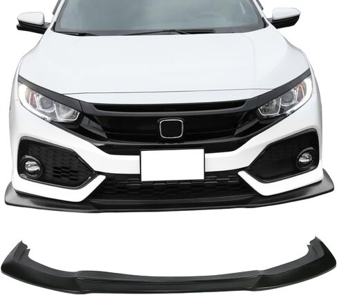 IKON MOTORSPORTS, Front Bumper Lip Compatible with 2017-2021 Honda Civic Hatchback Si Coupe Sedan, 10TH GEN GT Style Unpainted PU Air Dam Chin Spoiler in Saudi Arabia