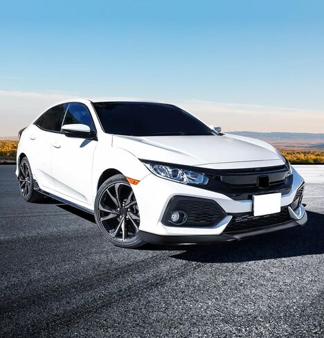 IKON MOTORSPORTS, Front Bumper Lip Compatible with 2017-2021 Honda Civic Hatchback Si Coupe Sedan, 10TH GEN GT Style Unpainted PU Air Dam Chin Spoiler in Saudi Arabia