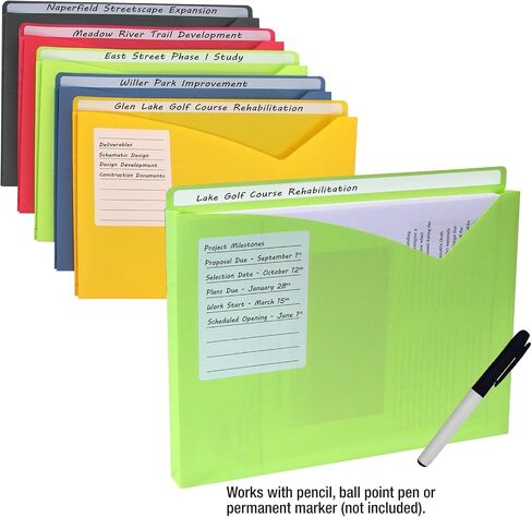 C-Line Write-On File Jackets, Playful Pops Design, Pack of 6 (63540) in Saudi Arabia