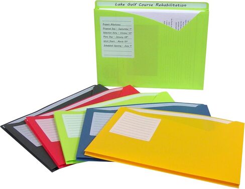 C-Line Write-On File Jackets, Playful Pops Design, Pack of 6 (63540) in Saudi Arabia